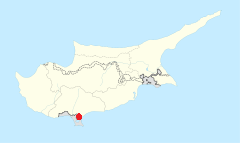 Limassols placering i Cypern